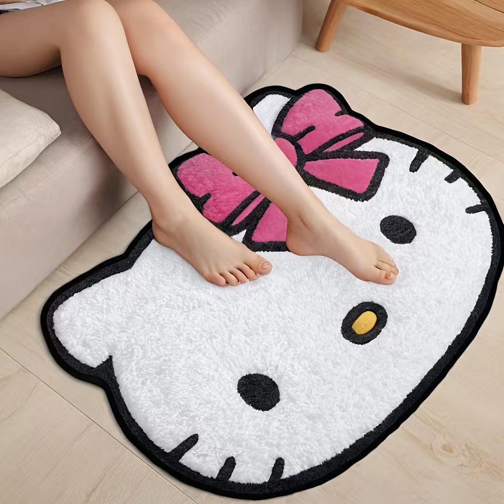 hellokitty猫咪镜前地毯吸水耐脏浴室卫生间卧室床边毛绒防滑脚垫