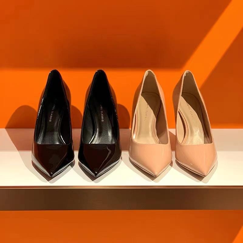 High Heels Women's 2024 Spring New French Niche Design Color Pointed Stiletto Heel Professional Women's Single Shoes High Heels Women's 2024 Spring New French Niche Design Color Pointed Stiletto Heel Professional Women's Single Shoes