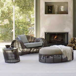Creative Sofa Courtyard Hotel Coffee Table Rattan Designer Outdoor Single Outdoor Outdoor Garden Villa Leisure