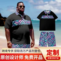 CP4273A14 новый европейский и американский стиль рубашка POLO свободный отдых улица прилив шорты с короткими рукавами большого размера мужская одежда