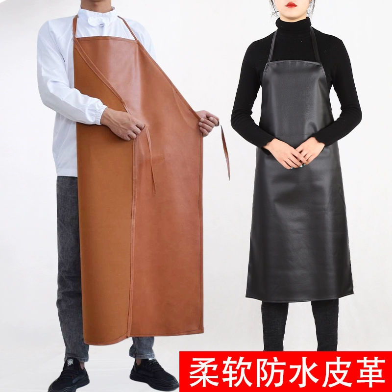 Кожаный водонепроницаемый фартук маслостойкий кухонный навесник ПУ домашний взрослый барбекю кожаный нагрудник для мужчин и женщин удлиненный нагрудник утолщенный