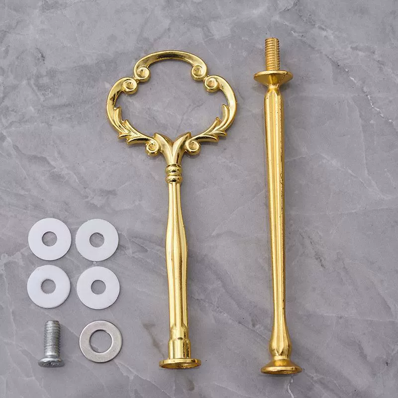 Three -layer fruit disk metal hanging rack cake dessert dessert ornaments electroplating accessories dry fruit disk double -layer snack bracket