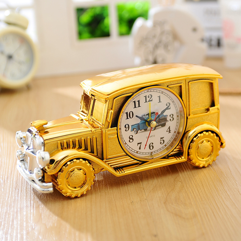 J1011-6 Ch555 Series Six Classic Car Alarm Clocks Student Desktop Digital Pointer Plastic Desk Clock