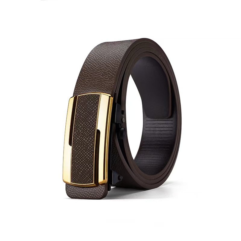 Cinturón Paul para hombres jóvenes y de mediana edad sin dientes, hebilla automática, cinturón interior, cinturón de PU anti-cuero general, por lotes