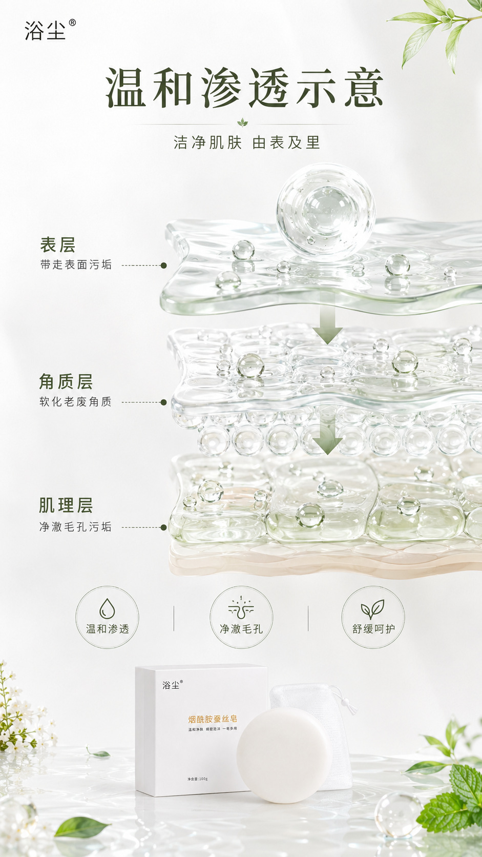 Silk Anti-Mite Handmade Cleansing Bar with Niacinamide 100g Floral Face and Body Soap for Oily Skin quality and texture