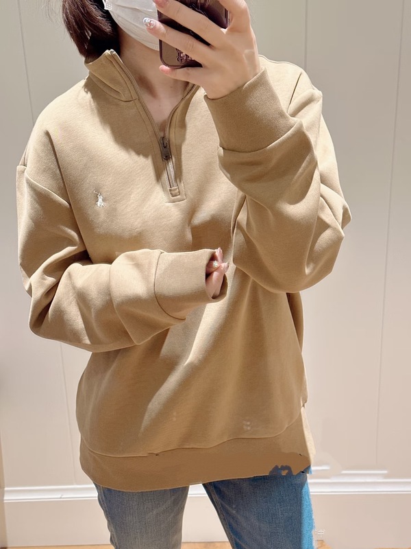 高版本RL拉夫半拉链卫衣休闲百搭美式复古经典小马刺绣男女同款|undefined