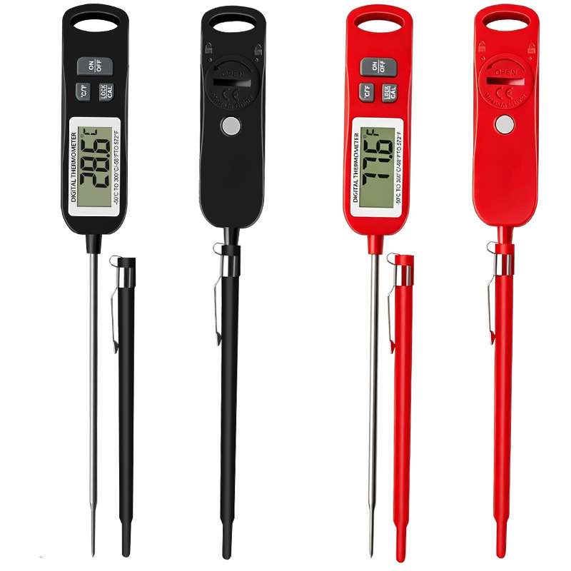 Cross-Border Direct-Insert Probe Food Thermometer, Digital Thermometer for Kitchen Baking and Barbecue, Factory Wholesale Price