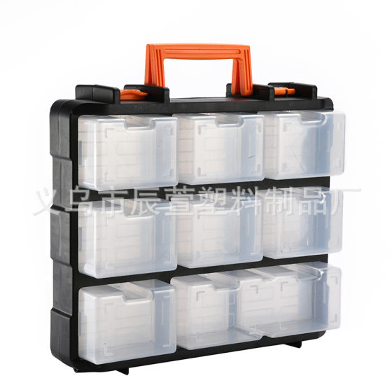 Portable double-sided transparent tool box Lego toy storage box fishing accessories screws mobile phone components parts box