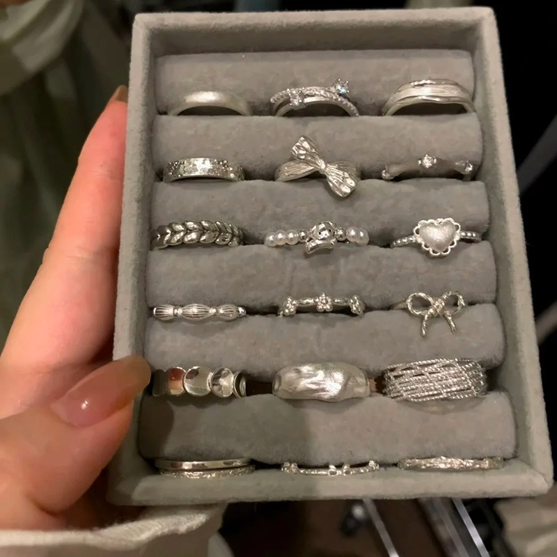 wholesale ring collection s925 sterling silver same style simple bracelet ring female non-fading niche high sense index finger ring new product