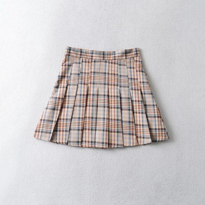 plaid pleated skirt NSXDX117333