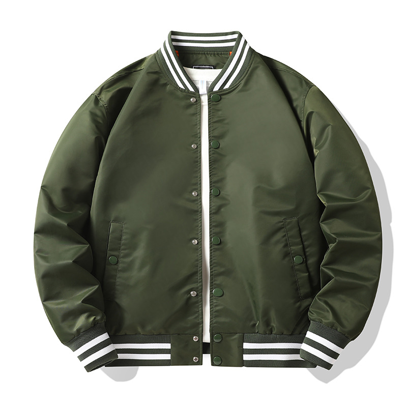 Men's Clothing Baseball jacket men's spring and autumn style personality trend brand retro solid color high street loose pilot jacket_voghion.com