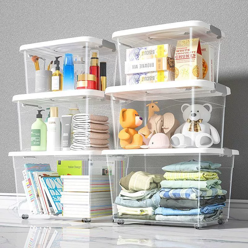 Transparent plastic extra large big storage box, small children's overall, universal toy