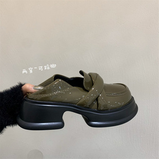 French Retro Loafers Women's Spring 2023 New Platform Platform Single-layer Shoes British Style Slip-on Shoes