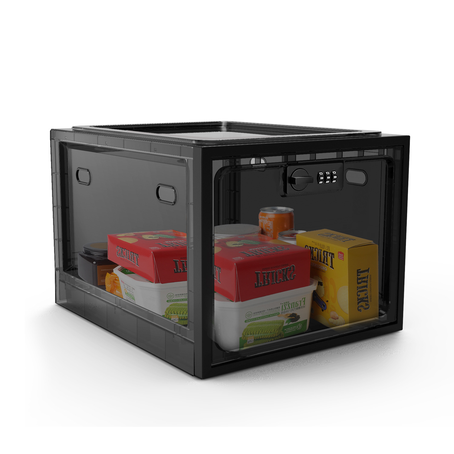 Caja de almacenamiento de alimentos para refrigerador, caja transparente con bloqueo de contraseña, auto-disciplina, teléfono móvil, tableta, contraseña, caja de almacenamiento de medicina para prisión, caja de medicina