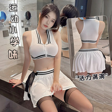 樊蕾 网球女神COS情趣内衣性感分体装开叉诱惑调情睡衣套装女1014