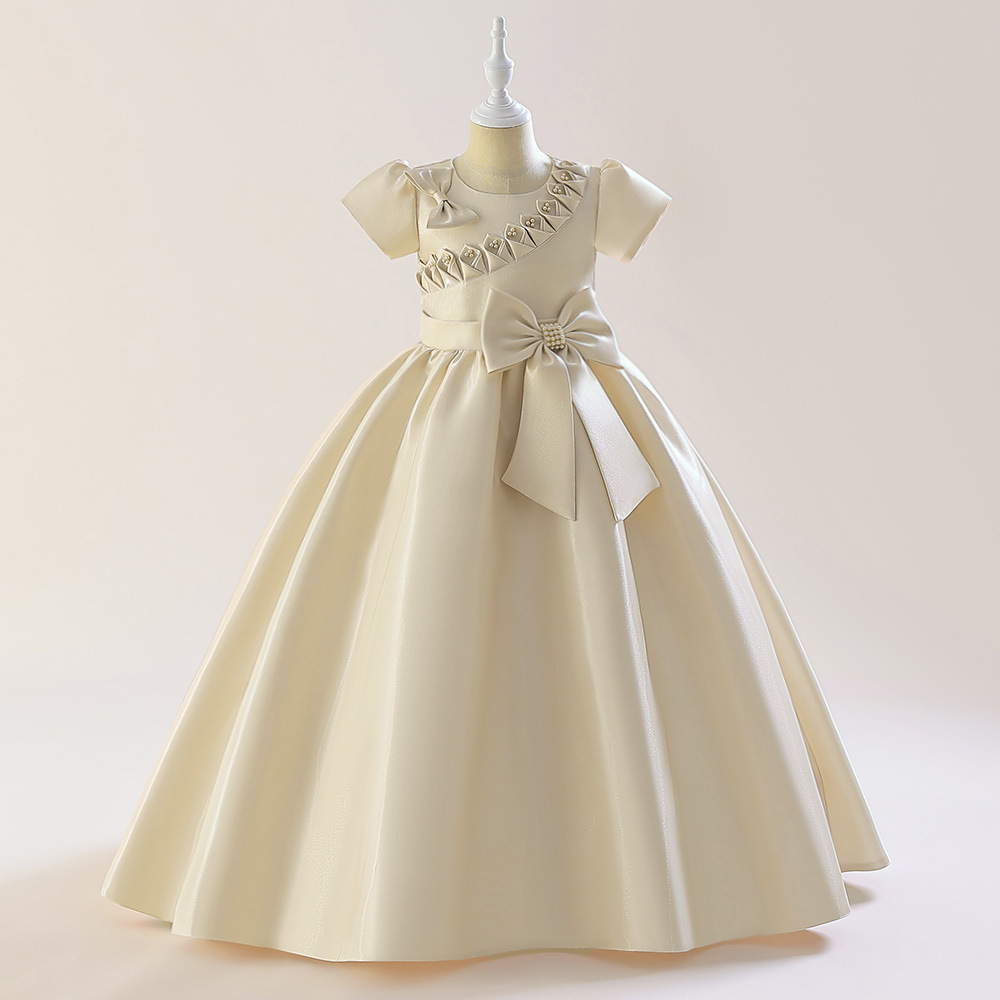 Amazon Children's Dress Lining Lantern Sleeve Girls Gown Piano Dress for Girls Princess Children's Dress