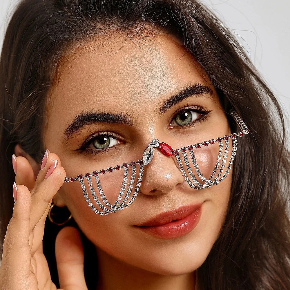 Nuevos marcos de gafas transfronterizos de moda de diamante accesorios de hip-hop para mujeres marcos de gafas