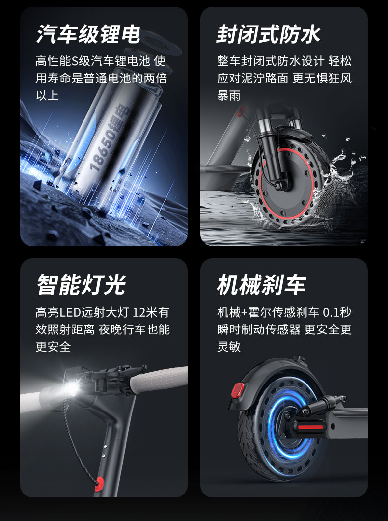 Electric Scooter Folding Electric Vehicle for Adults to Drive to Work, Women's Light and Small Commuting Portable Scooter