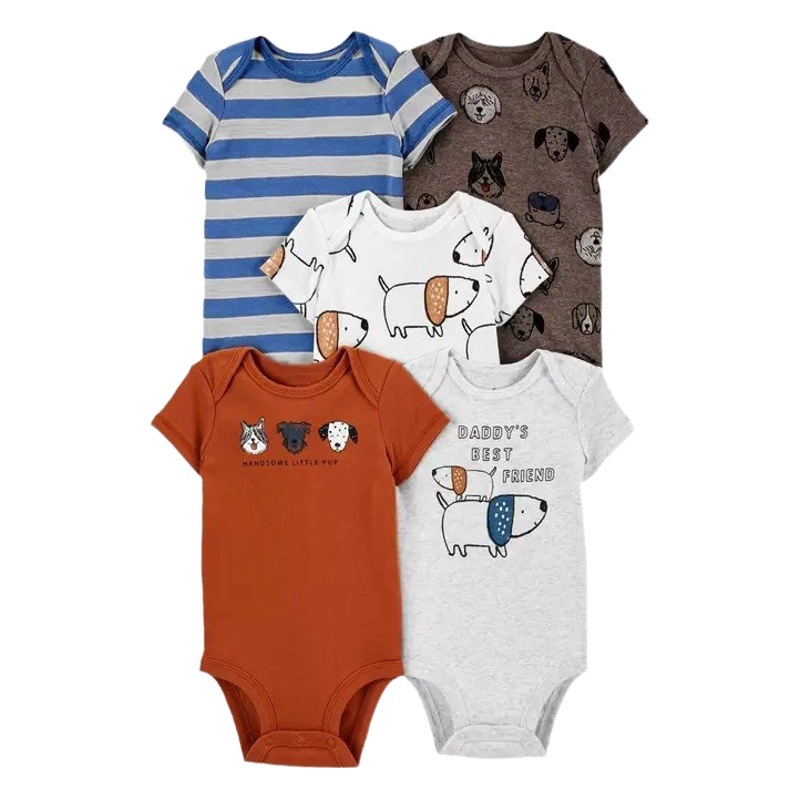 Comercio exterior ropa infantil verano nuevo bebé de manga corta triángulo mameluco de cinco piezas bebé mono entrega transfronteriza