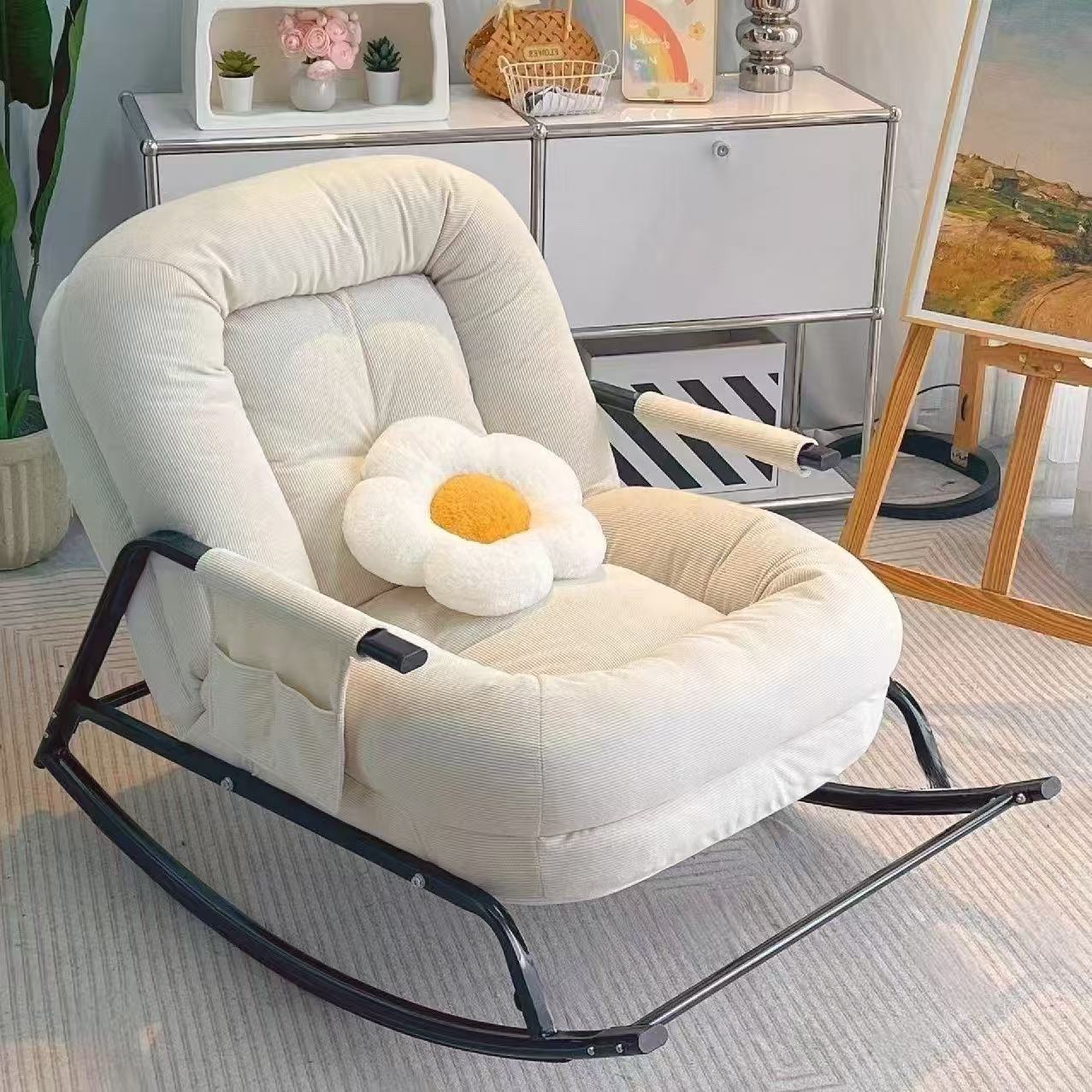 Lazy rocking chair, lazy sofa for home use, balcony leisure lounge chair, single-person nap chair, popular bedroom recliner
