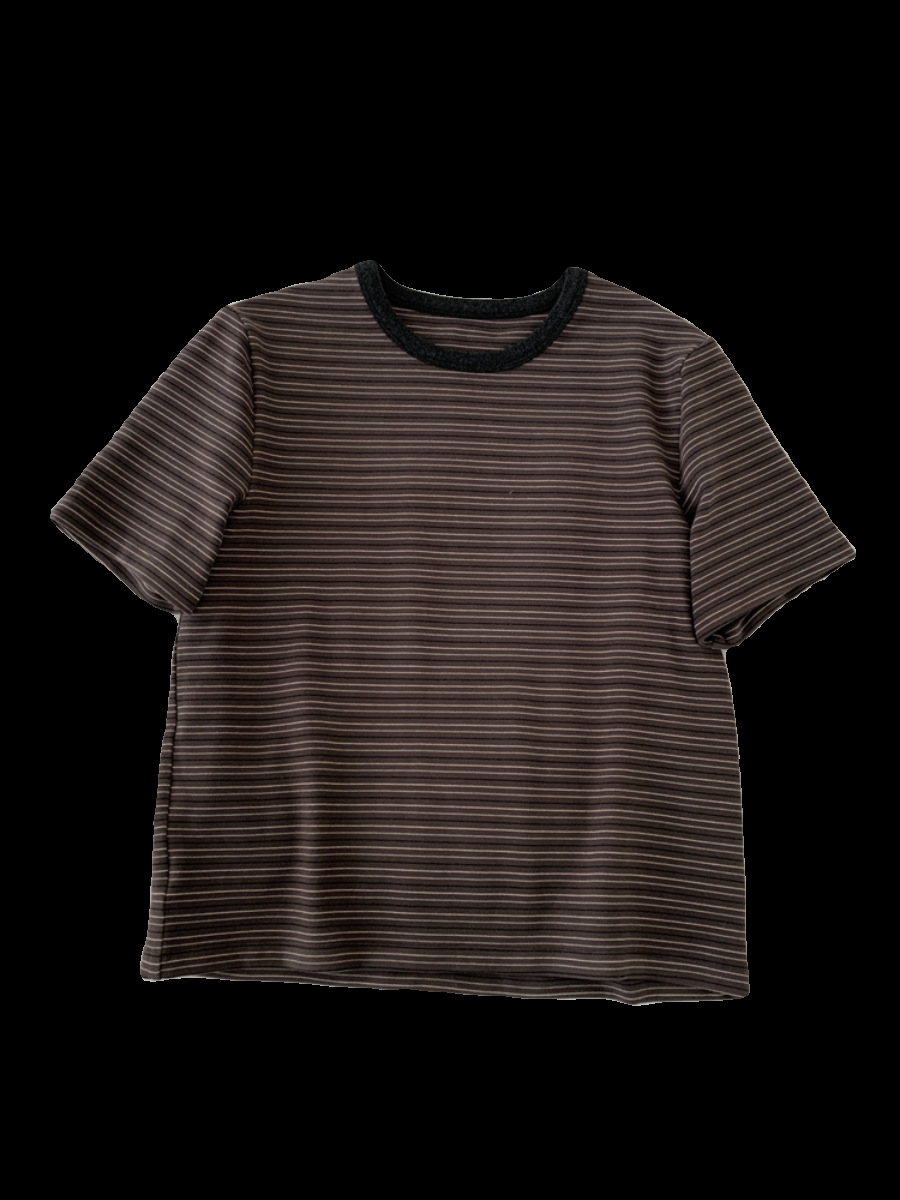 Retro spring body-friendly T-shirt with a round collar
