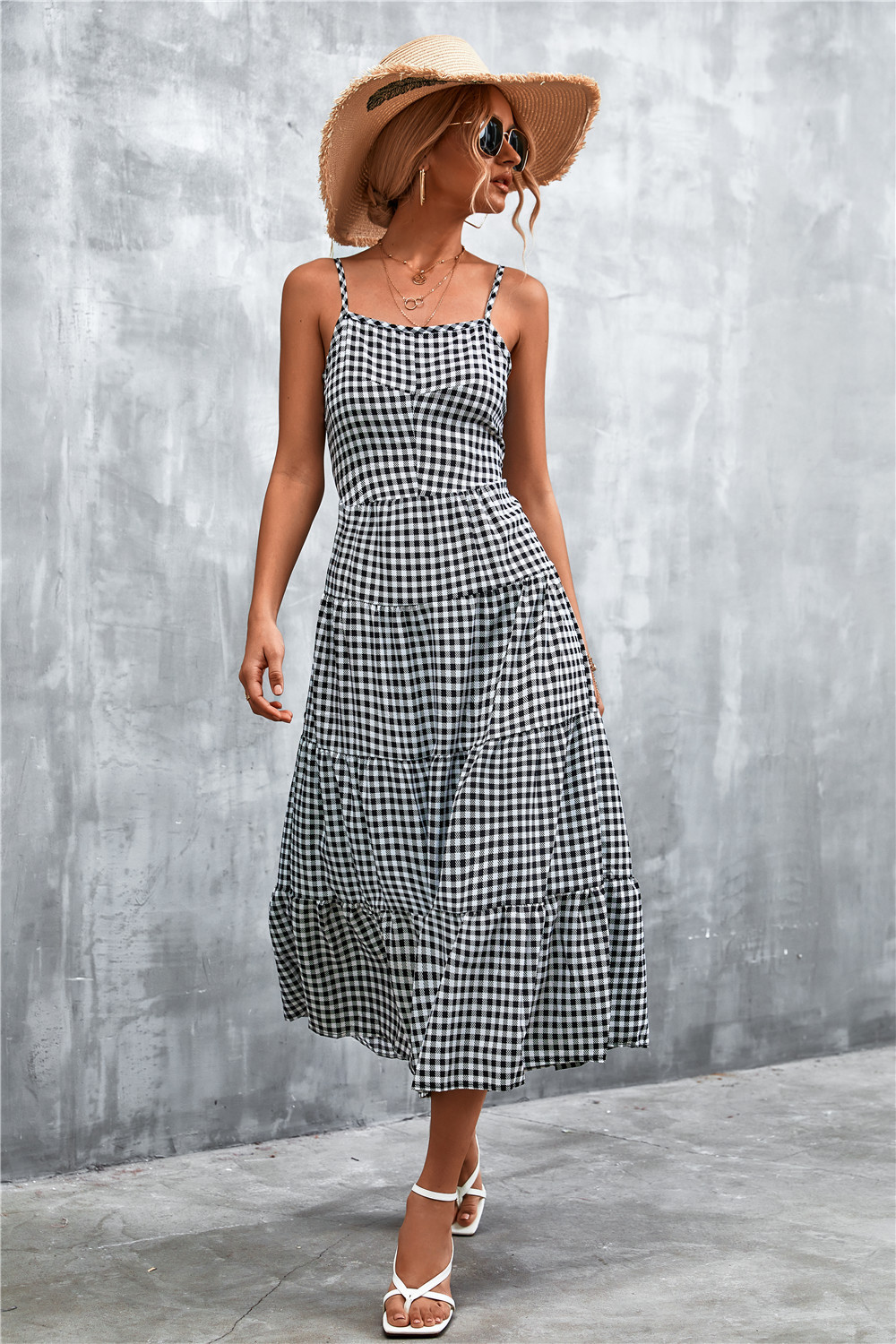 Women's Mid-length Lace-up Dress With Open Back For Summer_voghion.com