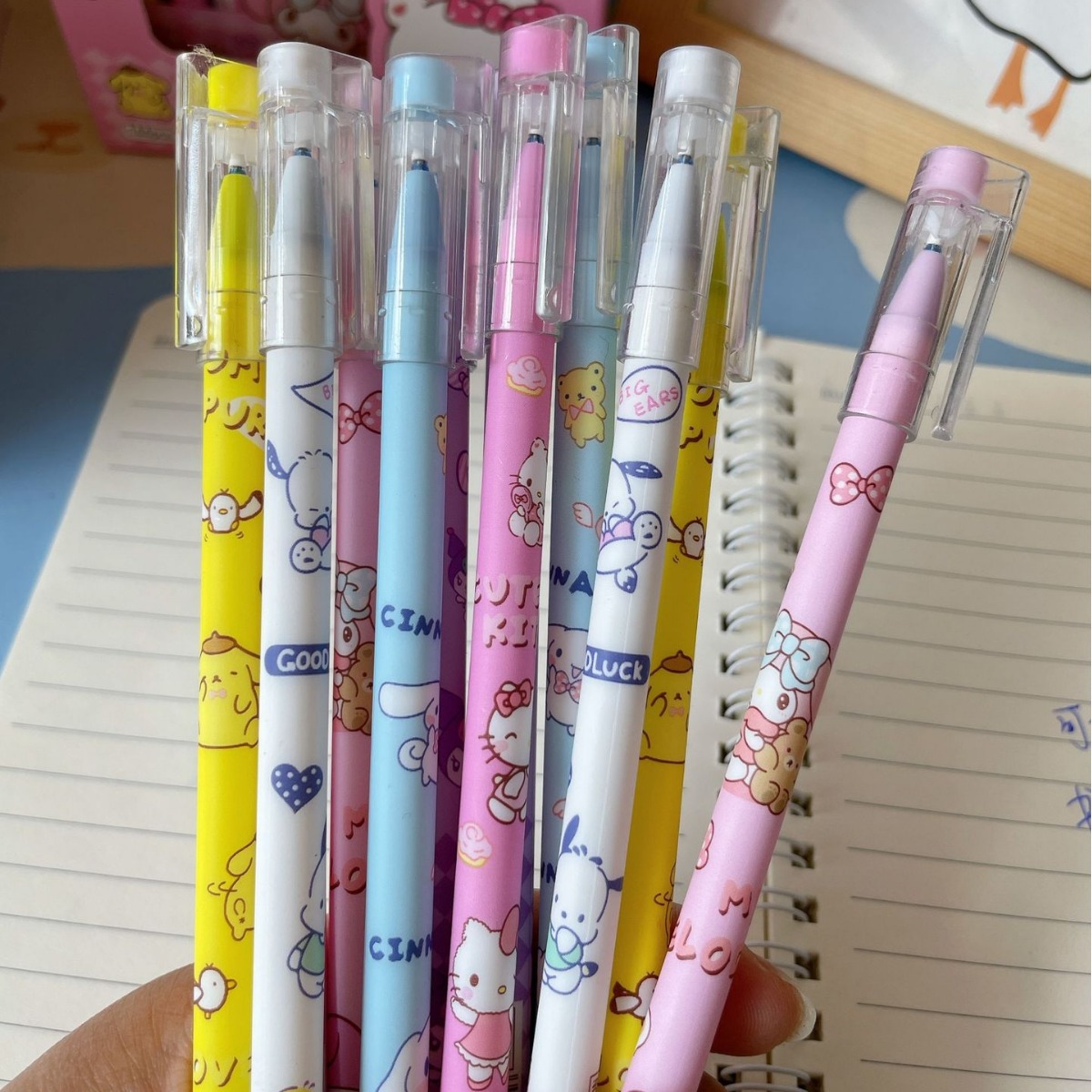 Kurome Melody Straight Pen Gel Pen Student Cute Erasable Signature Pen Office Gift Pen Signature Pen Black