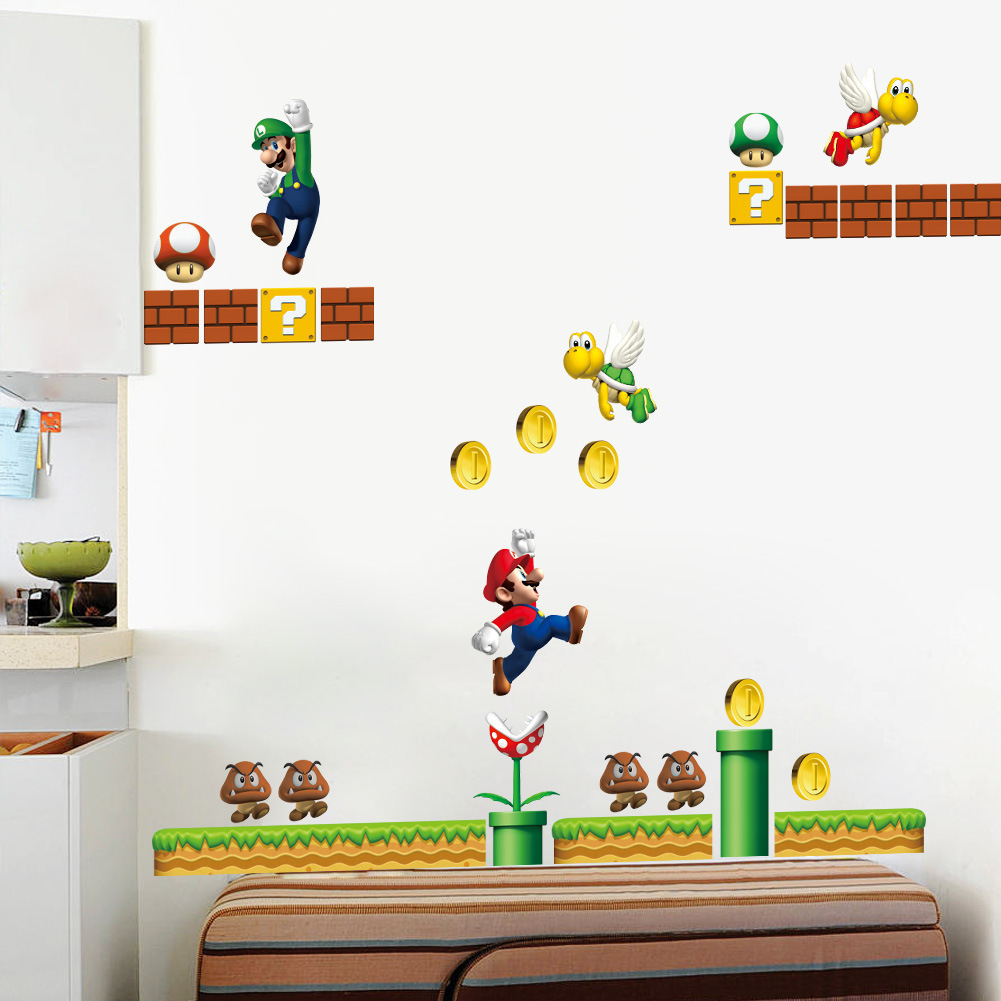 Super Mario Wall Stickers Living Room Children's Bedroom Decoration Stickers ZY-1444