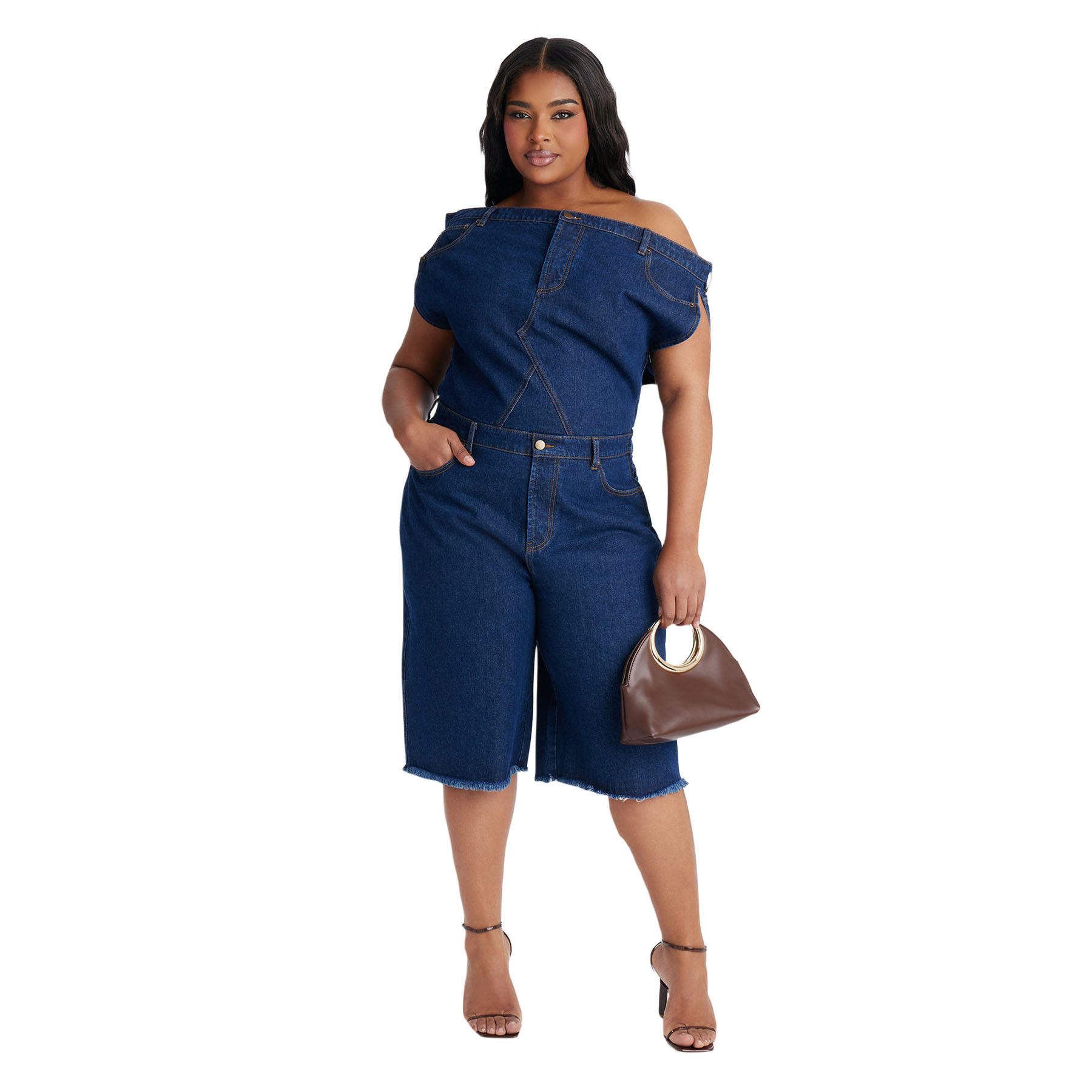 Women's Strapless Off-Shoulder Slim Fit Denim Jumpsuit Casual Fashion American Style New_ecoleips.com