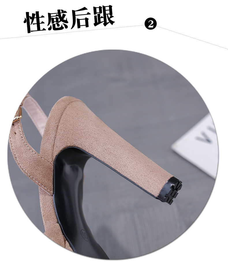 Fashion Pointed Toe High-heeled Thick-heeled Suede Sandals display picture 15