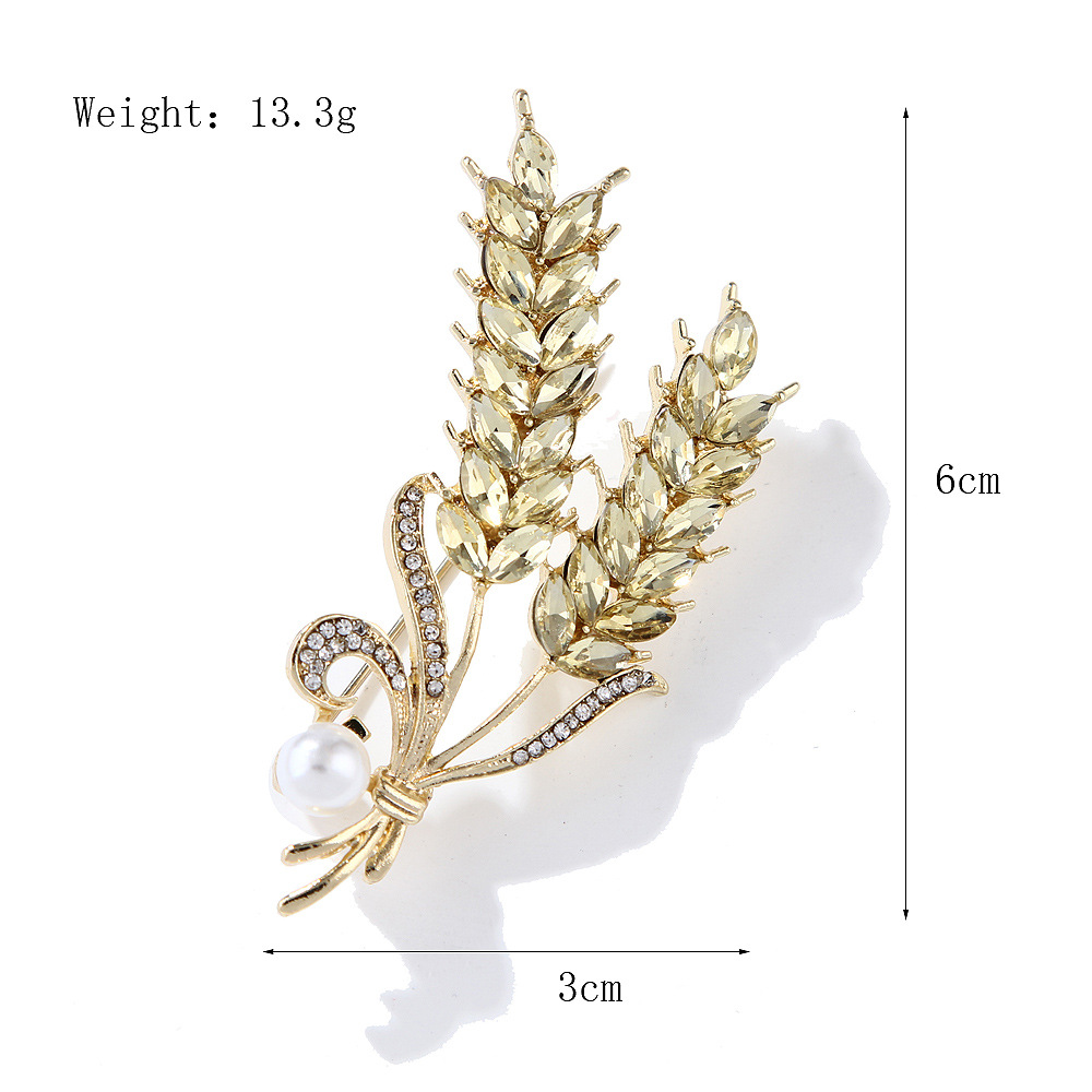 Χρυσή καρφίτσα αυτιού σιταριού γυναικεία εξαιρετική καρφίτσα καρφίτσας σιταριού με στρας επαγγελματική κοστούμι αξεσουάρ spot_voghion.com