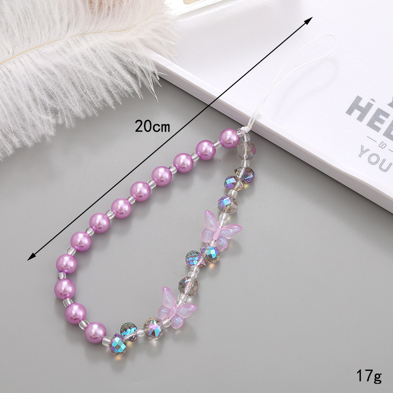 Venta caliente Internet celebridad con cuentas amor teléfono cadena anti-perdida gota resistente teléfono caso diy perla cadena corta teléfono cordón