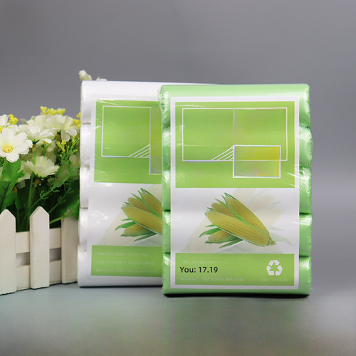 Factory direct supply biodegradable waste bags, green and white flat mouth drawstring waste bags for wholesale