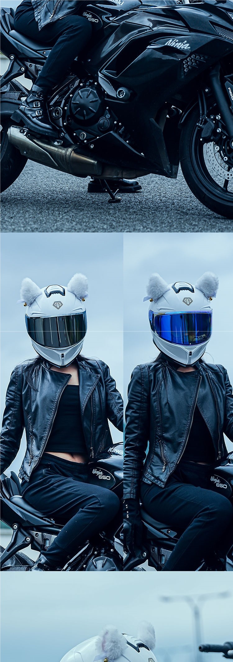 Motorcycle Helmet Women Men Full Helmet Bluetooth 3C Certified