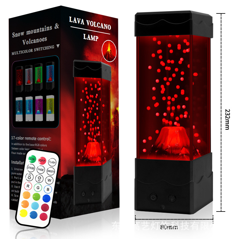$ Number pulgadas de lava volcán lámpara LED luz de la noche de control remoto lámpara de lava regalo creativo Decoración Del Hogar lámpara de mesa dormitorio lámpara