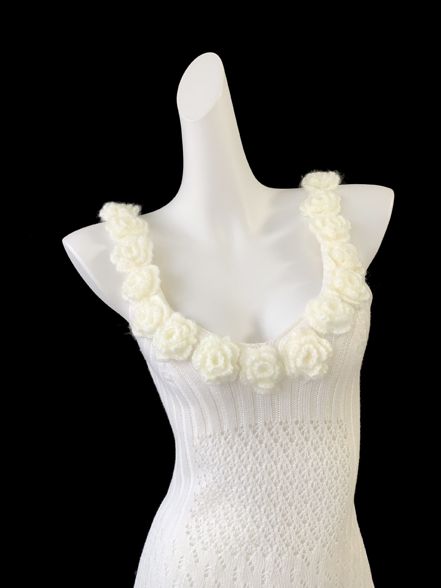 Suéter con cuello en V vinty bird, camisola, verano para mujer, nuevo estilo, delgado, largo, top de flores blancas