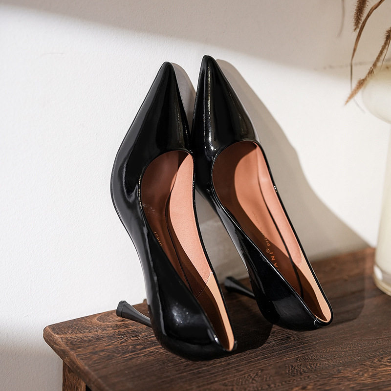 Giày cao gót nữ mũi nhọn gót 6–8 cm, giày tiệc cưới thanh lịch dễ phối đồ — Màu hồng nude, Màu đen, Màu đỏ rượu
