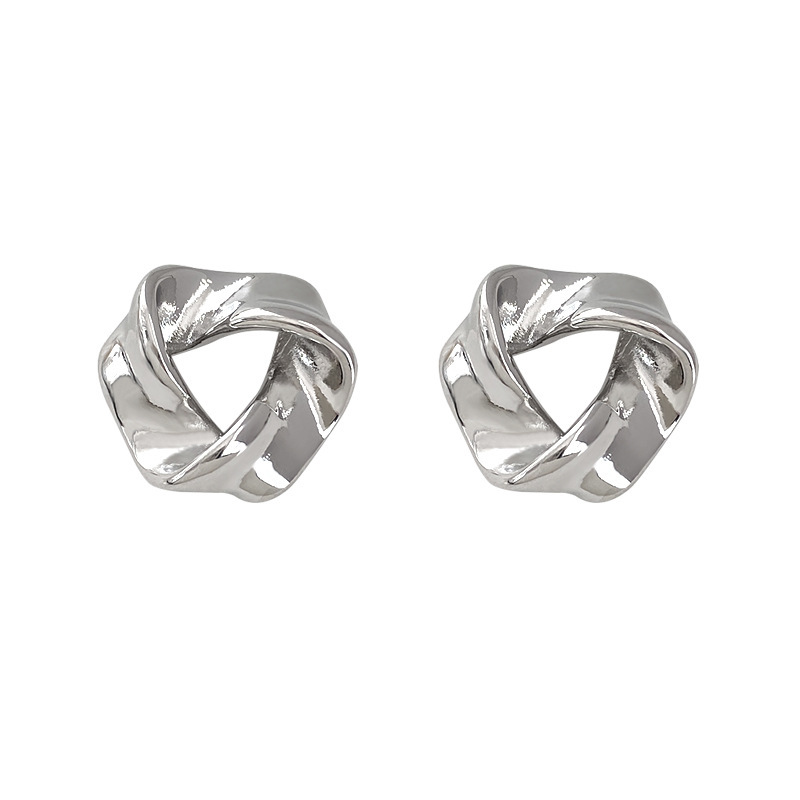 M ö bius kvinders nye trendy og enkel metaltekstur koreansk version internetberømte temperament øreringe_voghion.com