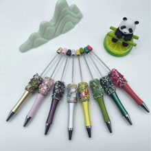✅DIY碎石乱钻串珠笔 凌乱无规鹅卵石圆珠笔跨境现货直销代发萌粒
