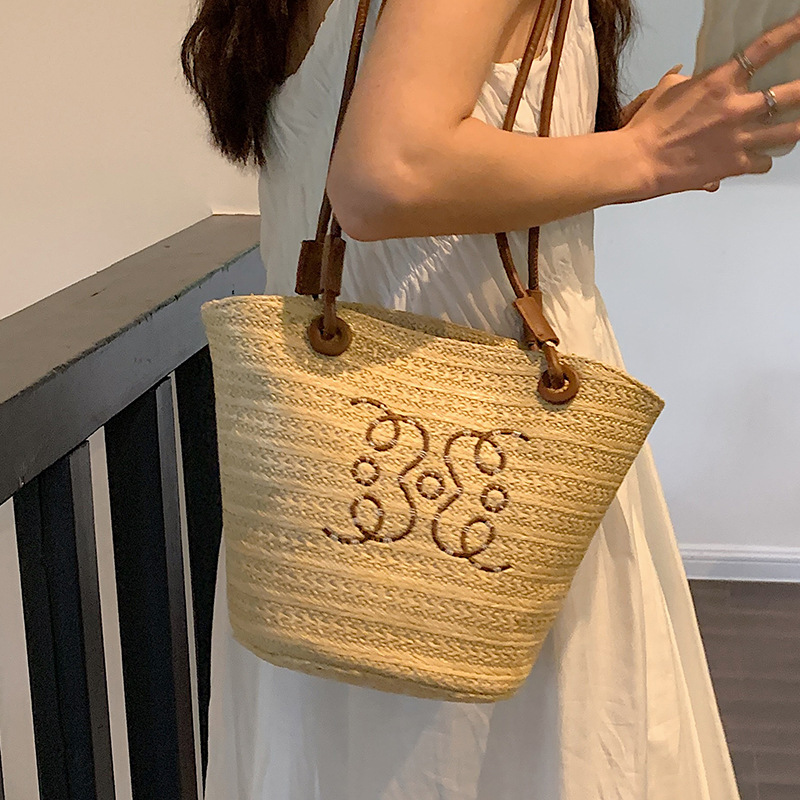 Damen Strohtasche Als Schultertasche Für Den Sommer Und Strand_voghion.com