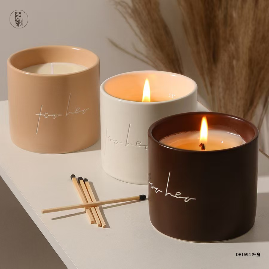 Transfronterizos para la creatividad de gran capacidad de alto valor de vela taza de fragancia nórdica de alto valor de vela de regalo de mano