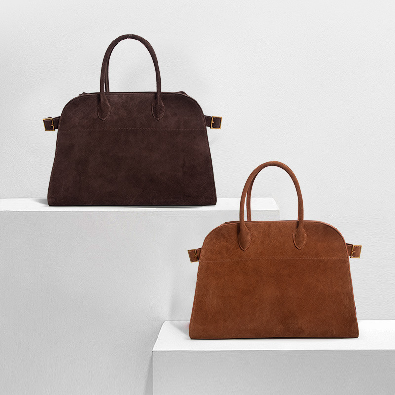 麂皮真皮大包笔记本上班族女手提包牛皮大容量女通勤高级感托特包