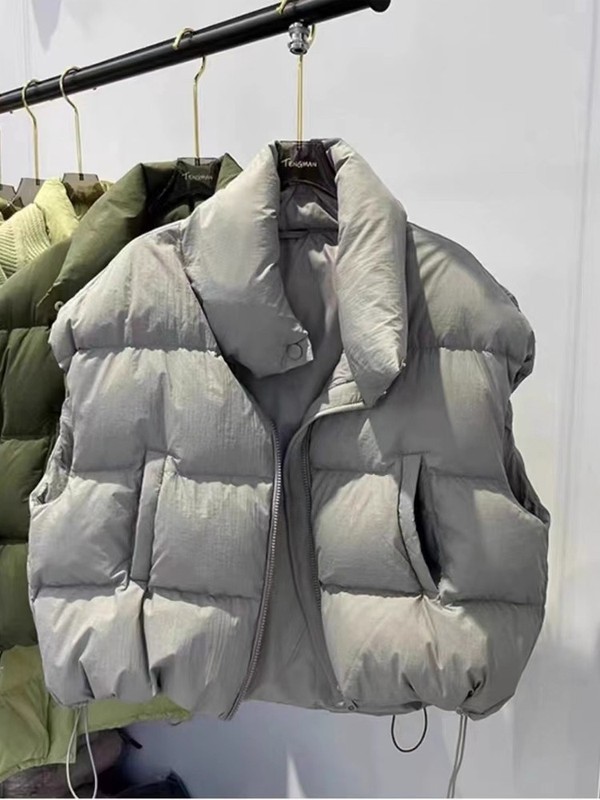 2025秋季新款韩版羽绒棉服立领加厚拉链马夹马甲外套保暖上衣女|undefined