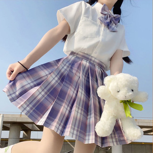 Japanese-Style Jk Uniform Plaid Skirt Academy Sailor Uniform School Skirt Student Jk Three-Piece Pleated Skirt for Women