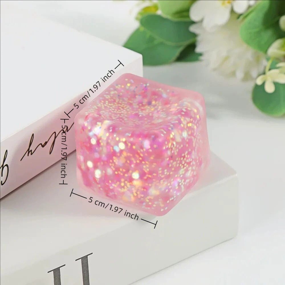 5cm-glitter ice cube-pink