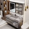 现代简约岩板一体盆浴室柜组合轻奢卫生间洗手洗脸盆柜洗漱台套装