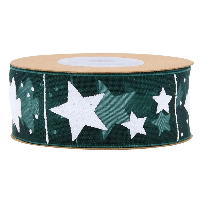 Transfronterizo Amazon nuevo árbol de Navidad impreso cinta de regalo embalaje decoración del árbol de Navidad material cinta de hilo transparente