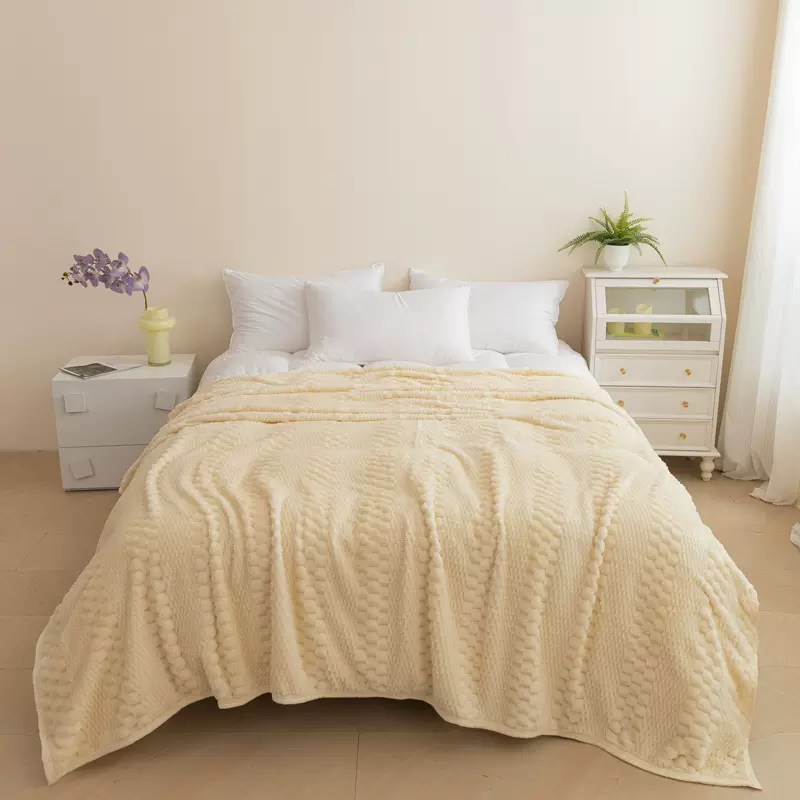 法莱绒金龟绒毛毯加工绒法兰绒牛奶盖毯批发可代发毛毯跨境牛奶绒