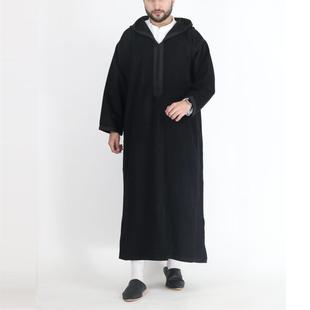 Shirt Cross-Border 2023 Style New Aliexpress Export Long Muslim Men's Arabian Robe Hooded