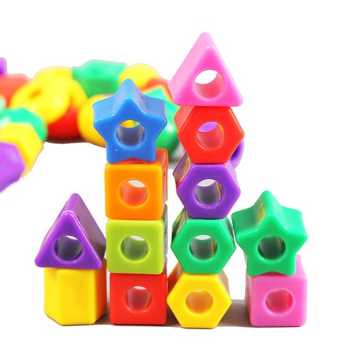 Children's bead threading fine motor focus training bead toy for girls, stringing blocks, kindergarten 2-3 years old